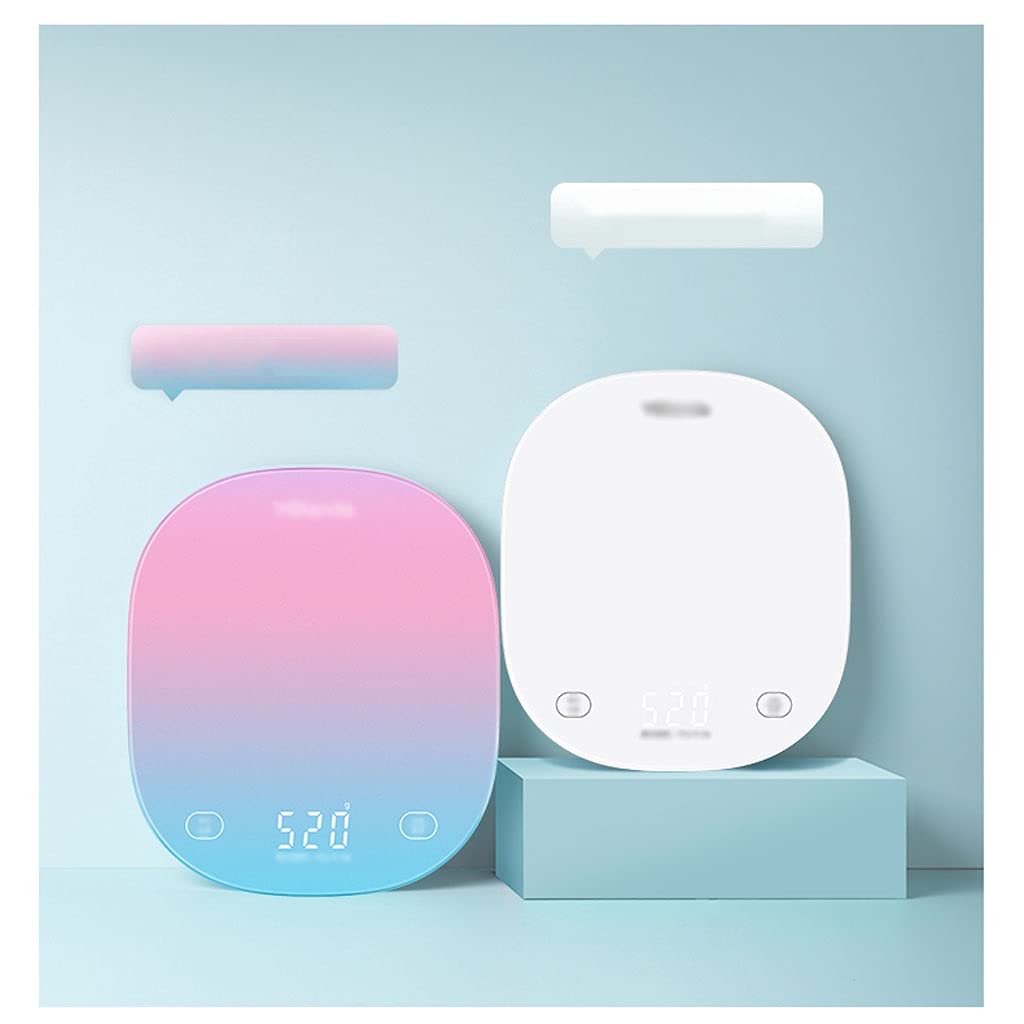 Básculas de Cocina Escala de Cocina, Escala de Alimentos, Adecuado for cocinar for Hornear, Preparación de Comidas, Escala de Gramos electrónicos de 0.2 g / 5kg, Blanco Escala de café