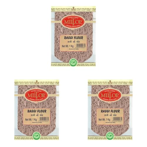 Image of Miltop Ragi Flour | Nachini Atta | Finger Millet Puttu Powder | Export Quality(1Kg) (Pack of 3)