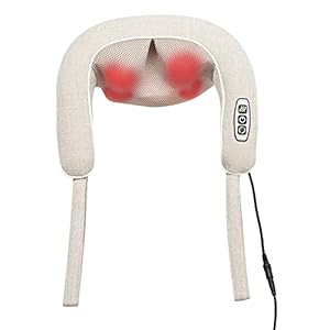 Amazon Basics Shiatsu Neck and Shoulder Massager with Infrared Heat and Deep Kneading Rotation for Use at Home or On the…