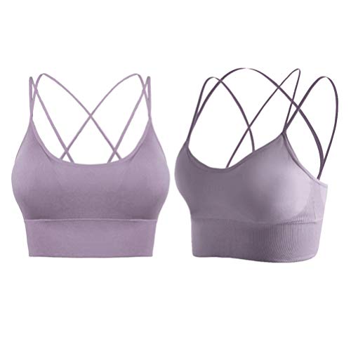 KESYOO Ã  Prova de Choque Push up Bra Underwear Underwear Cross-Strap Underwear Colete de Ioga para