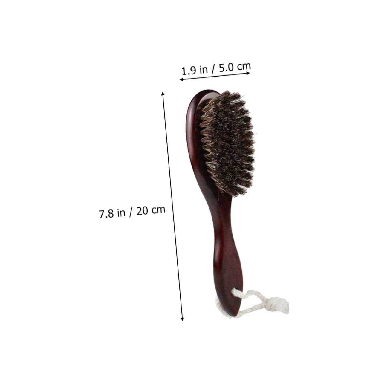 IWOWHERO Beard Mustache Shower Brush Dense Wool Bristle Hair Brush Curved Handle for Men Barber Shop Tool