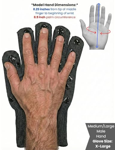 Image of Oven Gloves with Fingers - 932F Extreme Heat Proof and Cut Resistant Mitts for Kitchen, BBQ, Grill, Baking, Fire Pit - EN407 Certified with Non-Slip Silicone Grip and Cotton Lined for Comfort