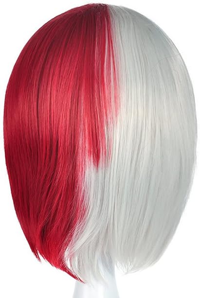 Kraja Shoto Todoroki Cosplay Wig for Halloween Fans Party White and Red (Todoroki) - Image 2