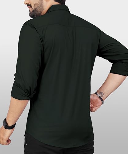 Image of Men's Cotton Full Sleeve Shirt | Regular Fit Casual & Formal Wear with Patch Pocket