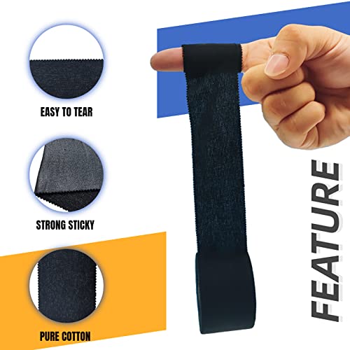 (4 Pack) 1.5In X 10 Yards, Athletic Sports Tape Adhesive Medical Tape, Used For First Aid Injury Wrap Wrist Wraps, Suit For Football Tennis Boxing Hockey Sticks (Black) #TOP2