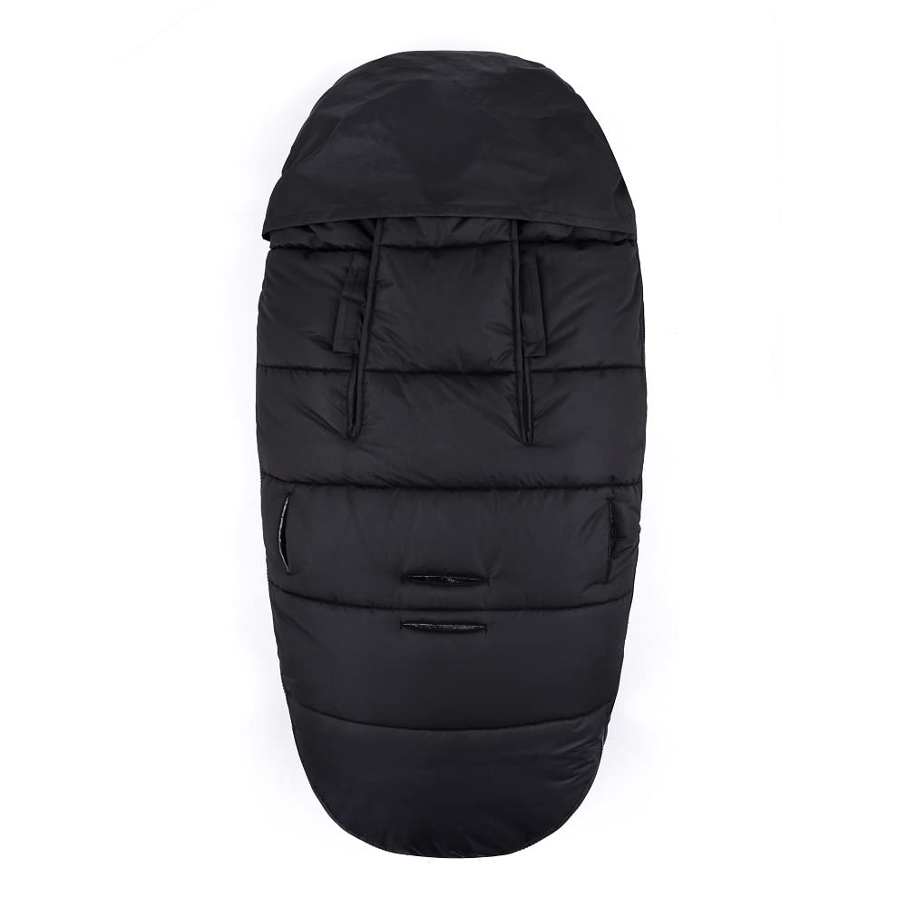 Petite&Mars COMFY Chancelière 4 en 1 pour poussette - Insert pour poussette - Chancelière d'hiver - Imperméable - Coupe-vent (Noir)