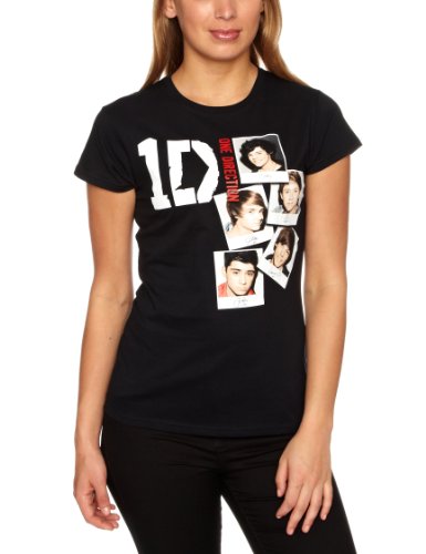 Official Licensed One Direction-Photo Stack Womens T-Shirt Black Large