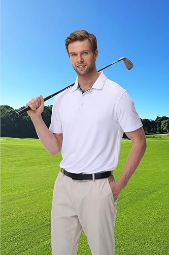 Golf Polo Shirts for Men Short Sleeve Moisture Wicking Dry Fit Performance Designed Collared Solid Casual Polo Shirt4
