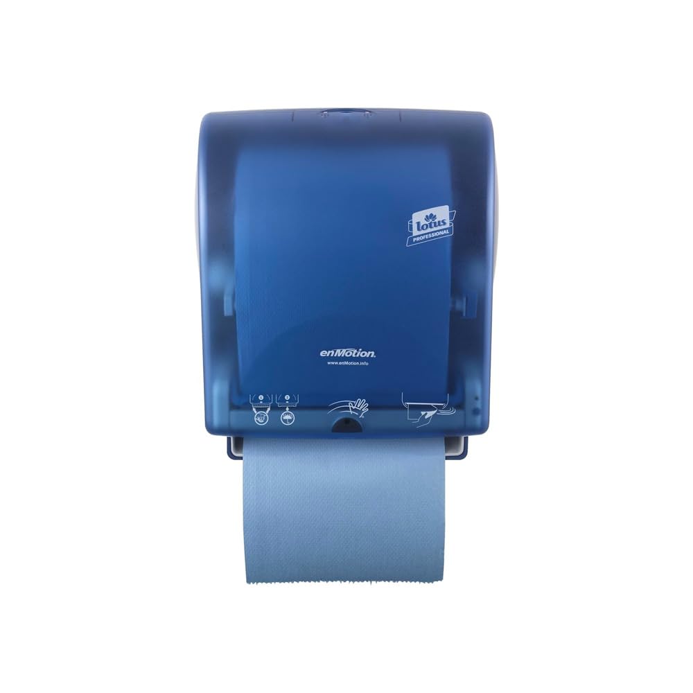 Dispenser di Asciugamani Carta Automatico con Cellula Infrarossi per Bagno, con Batteria, in Plastica, 33.5x36x25cm, Blu