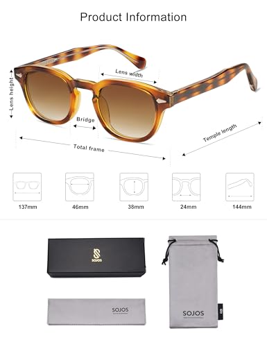 Image of SOJOS Retro Small Round Sunglasses for Men Women Trendy Circle Style UV400 Lenses Unisex Sun Glasses SJ2251