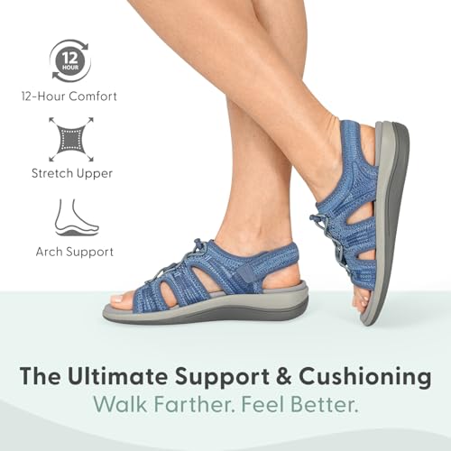 Image of Orthofeet Maui Orthopedic Women Walking Sandal | Adjustable, Stretchable, Breathable with Anatomical Arch Support, Ergonomic Cushioning, Wide Toe Box for Casual Outings