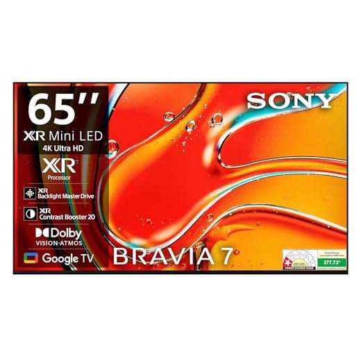 Sony 164 cm (65 inches) BRAVIA 7 4K Ultra HD AI Smart Mini LED Google TV K-65XR70 (Black)
