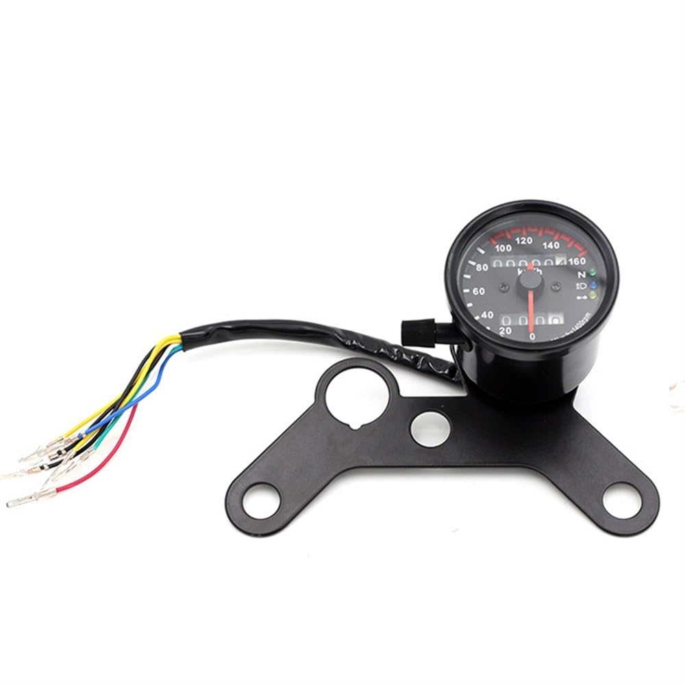 Tachimetro Digitale Black Metal Shell Moto Vintage Modifica Universale Doppio Contachilometri Tachimetro Tabella Codici Per CG125 GN CBT125