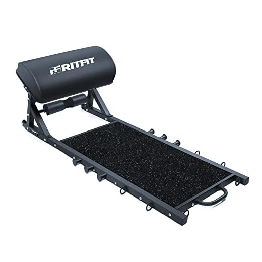 RitFit Multi-function Hip Thrust Machine Bench Platform HTM-800, 800lbs Capacity Booty Workout Equipment with Thick Back Pad, Barbell Hip Thrust Cover and Band Pegs, for Glute Training Home Gym