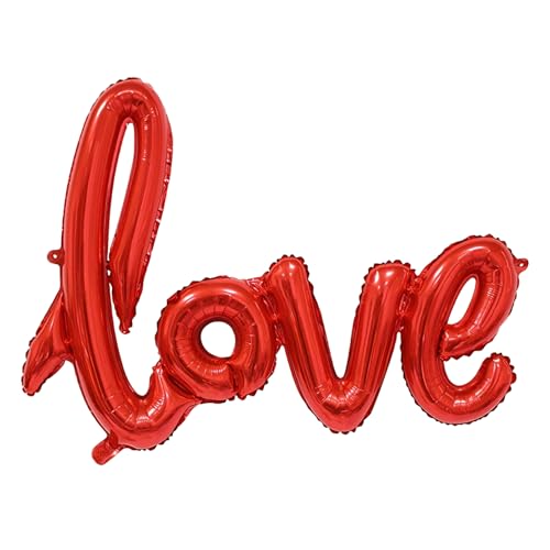 Globo de amor rojo, XXL Love Heart Globo de papel de aluminio, decoración de boda, globos de helio, juego de decoración para San Valentín, aniversario, fiesta