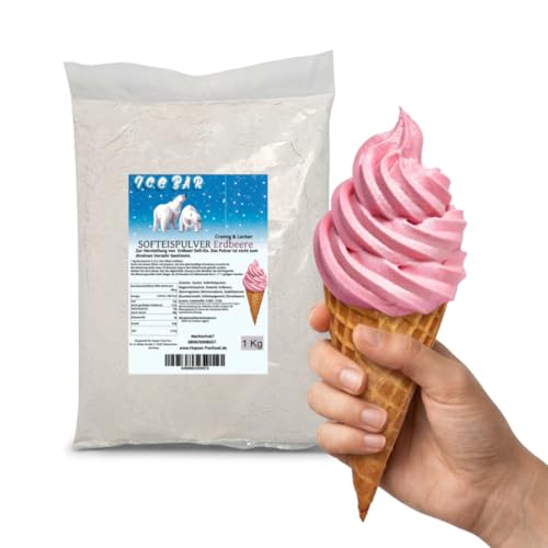 Ice Bär Softeispulver Erdbeere Cremig und Lecker 1:25 für 3 5 Kg Eis