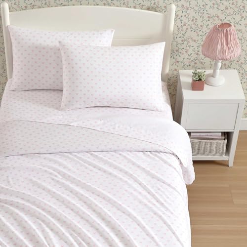 Laura Ashley Kids Twin Sheet Set, Ultra-Soft PinkToddler Bedding