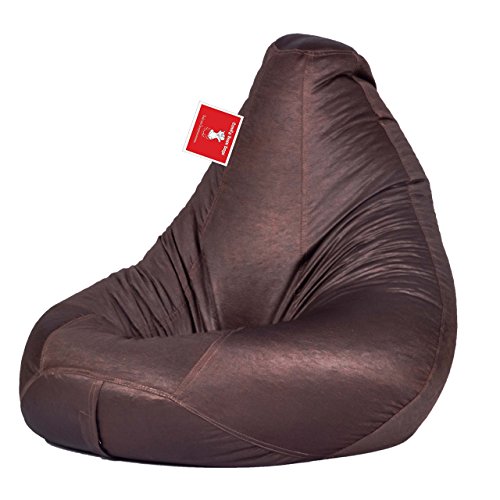 Image of Comfy Bean Bags Designer Fabric XXXL Bean Bag Filled with Beans Filler (Brown)