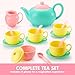 JOYIN 18PCS Pretend Role Play Tea Party Set Play Food Accessories BPA Free, Phthalates Free, Plastic Tea Set, Mini Kitchen for Kids, Gifts for Toddler Boys Girls, Gift for Christmas