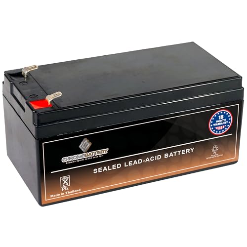 CB CHROMEBATTERY 12V 3.2Ah SLA Battery – F1 Spade Terminal – Deep Cycle Design Rechargeable Power for Alarms, Scooters, Toys & More – Maintenance-Free Sealed Lead Acid