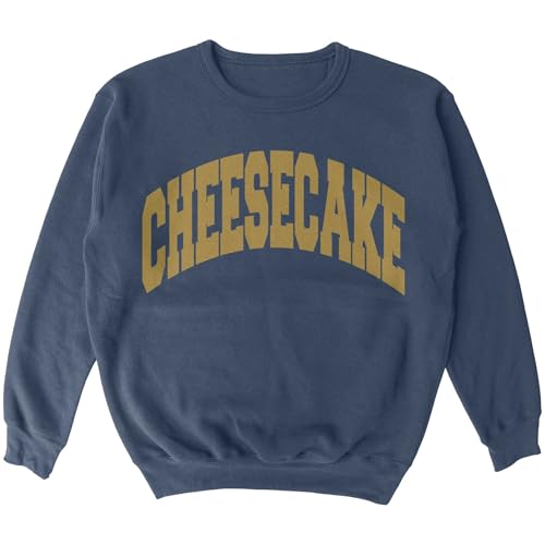Cheesecake University Crew Sweatshirt, Trendy Novelty Long Sleeve Pullover For Men & Women, Soft Material