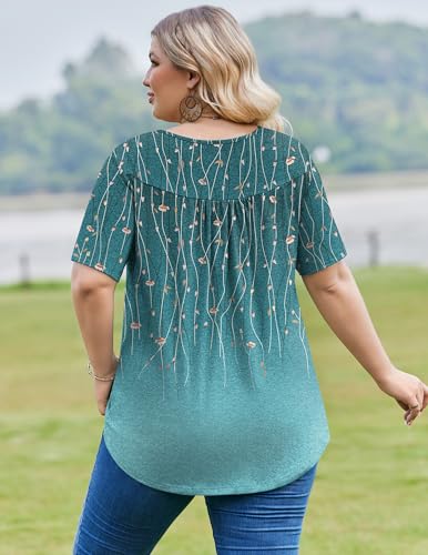 Image of IN'VOLAND Plus Size Tops for Women Short Sleeve Shirts Dressy Casual Tunics