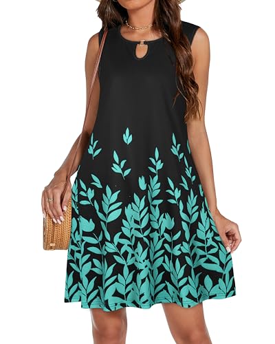 Image of Summer Dresses for Women 2026 Casual Sleeveless Sundress Floral Loose Fit Beach Cover Up with Pocket