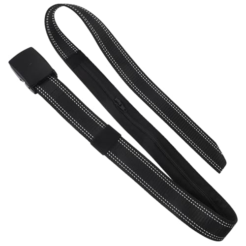 BESPORTBLE Hidden Money Belt for Men Stylish Dual-Line Tank Pattern with Alloy Buckle Anti-Theft Travel Waist Belt Secure Zipper Design for Travel and Everyday Use