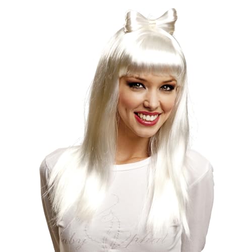 My Other Me - Peluca para mujer adulto blanca peso 165 g. Un complemento atrevido que dará un aire de estrella a tu look en fiestas y eventos especiales