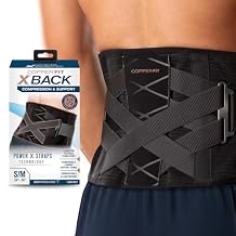 Copper Fit X-Back Brace for Lower Back Pain, Lumbar Support, Herniated Disc, Sciatica, Arthritis Adjustable, Breathable Design - for Men and Women Small/Medium