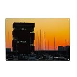 artboxONE Metall-Poster 20x30 cm Reise Mas Antwerpen Sunset 