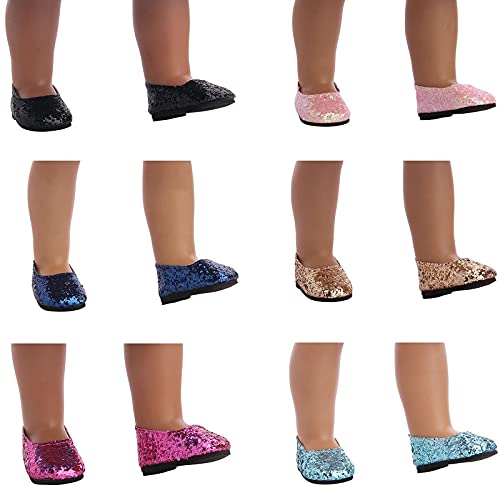 Yijing Doll Accessories,Six Pair 18 Inch America Doll's Shoes,Suitable For 18 Inch Doll #TOP5