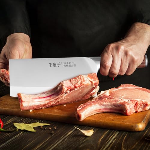 Chef-Knife-Chinese-Cleaver-Knife-German-Stainless-Steel-Kitchen-Knife-Ergonomic-Comfortable-Handle-Non-stick-Razor-sharp-Blade-Over-300-Years-of-Brand7inch-Silver-Black