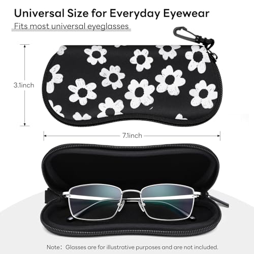 Image of Sunglasses Case with Belt Clip, Ultra Light Neoprene Zipper Soft Padded Glasses Case for Women Men