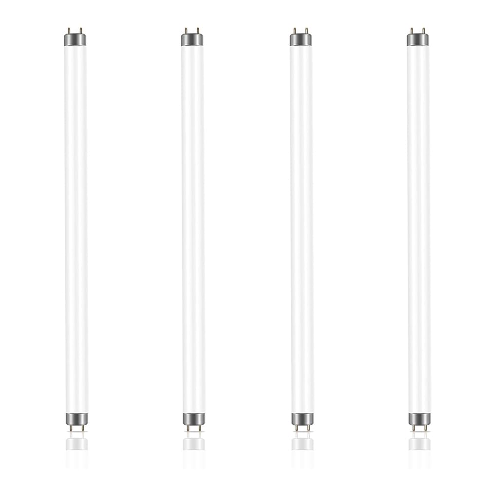 T8 15W Fluorescent Tube Lamps 450mm - CFL Bulbs - G13 2-Pin Base Fittings - T8 High Efficiency Lamps, Cool White 4000K,4 pcs