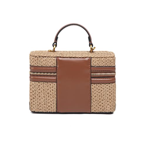 Classic Straw Satchel Crossbody Purse For Women, Chic Mini Box Purses and Handbags, Women Beach Bag And Top Handle Bags4