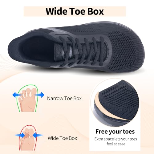 Wide Toe Box Womens Walking Shoes with Arch Support | Slip On Tennis Shoes | Orthotic Sneakers for Plantar Fasciitis Size 6-112