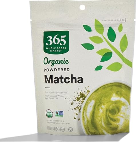 Image of 365 by Whole Foods Market, Organic Powdered Matcha, Finely Ground Whole Leaf Green Tea, 5 Ounce