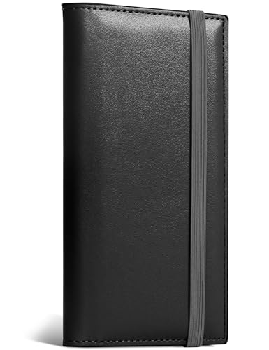 Image of Zreal Checkbook Cover for Men and Women, Premium Vegan Leather Checkbook Holder for Top & Side Tear Duplicate Checks with RFID Blocking (Classic Black)