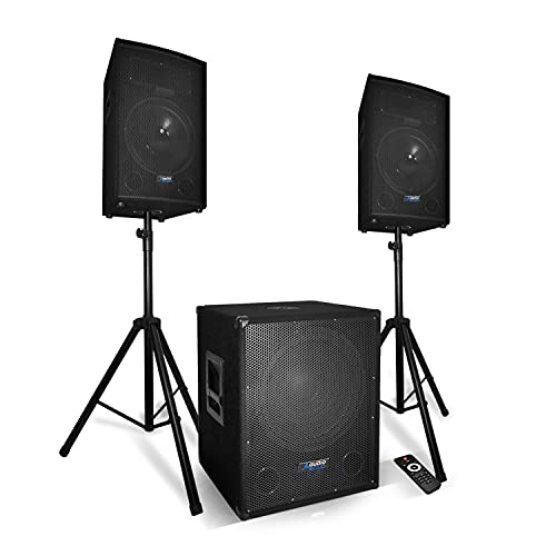 Système Sonorisation Complet 2200W Enceintes + Subwoofer USB/BLUETOOTH + Pieds Cover