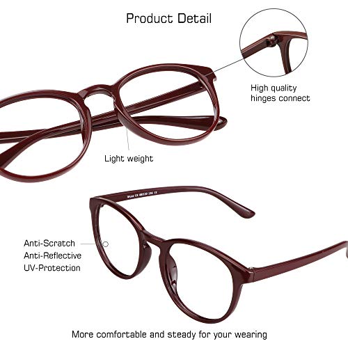 Image of VisionGlobal Blue Light Blocking Glasses, Lightweight Oval Frame, Computer Glasses for Gaming, Office, TV
