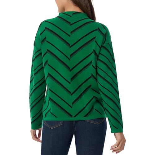 Image of Jones New York Women's Mock Neck Long Sleeve Jacquard Sweater