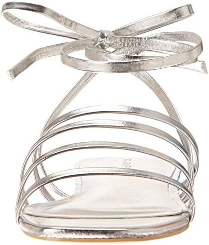 Rampage Women's Athena Strappy Sandal Flat, Silver, 7 | Image 1