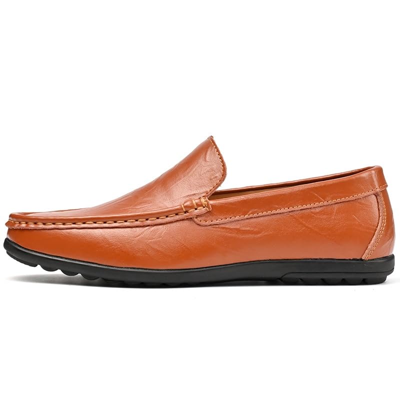 Mens Loafers Round Toe Faux Leather Loafer Shoes Flat Heel Anti-Slip Slip Resistant Walking Slip-ons3