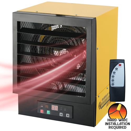 Dura Heat 240 Volt Hard-Wired Ceiling Mount Electric Garage Space Heater with Remote, 10,000 Watt, ECO System, Overheat Protection - Ideal for Garage & Workshop