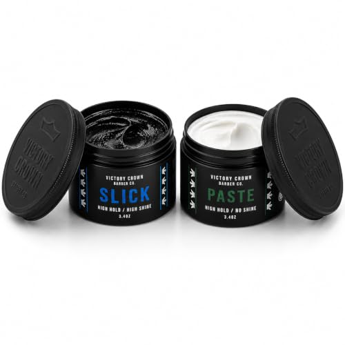 Victory Crown Slick &amp; Paste Pomade Combo, Shine &amp; Matte, 3.4 oz (2 Pack)