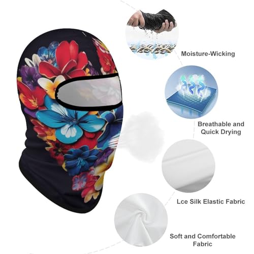 Balaclava para hombre y mujer con estampado de corazones y flores, máscara facial protectora contra el sol, transpirable, cobertura completa de la cabeza para senderismo, ciclismo, carrera y conducción miniatura 3