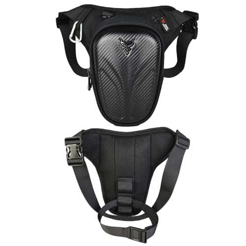 Teksome Riñonera multifuncional impermeable para motocicleta, riñonera multifuncional para motocicleta, Patrón de fibra de carbono, Refer to description, Unisex