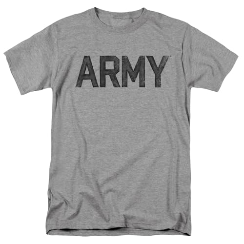 Popfunk U.S. Army Logo Faded Vintage T-Shirt & Stickers (X- Large), Heather Gray