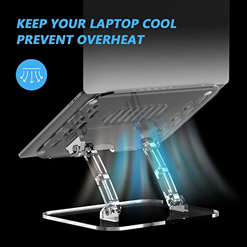 Lpoake Adjustable Laptop Stand, Portable Ergonomic Computer Stand For Laptop, Foldable Laptop Riser For Desk, Compatible With 10 To 15.6 Inches Notebook Computer Laptops (Transparent) #TOP4